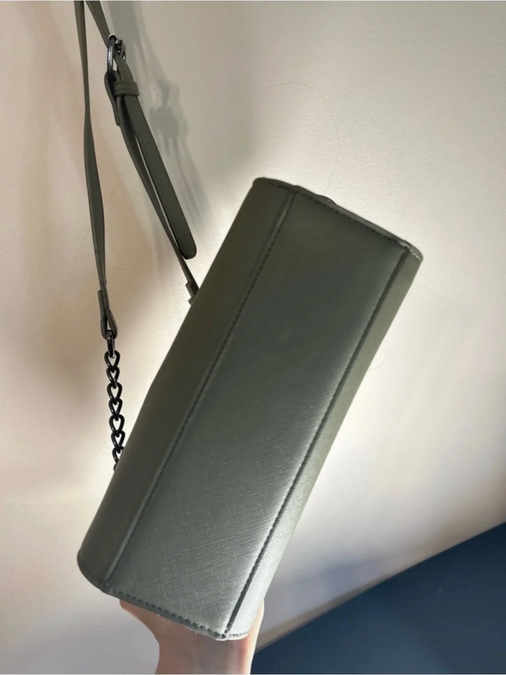 Steve Madden Olive Green Crossbody with Gunmetal Chain